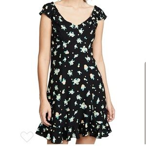 Free People Floral Black Tie Back Sleeveless Dress